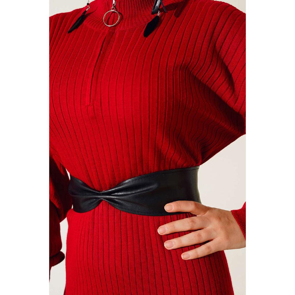 15900 Length Hijab Knitwear Dress - Black