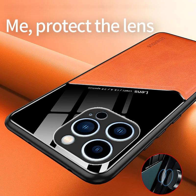 Luxury Leather Car Magnetic Protective Case for  IPhone 16 Plus 16 Pro Max 15 14 13 12 Mini 11 X XR XS Max 7 8 Protect Shockproof Protection Cover