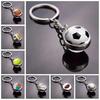 Metal Soccer Ball Keychain with Chain and Split Ring Durable Football Design Portable Accessory for Keys and Bags