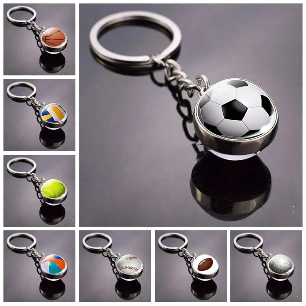 Metal Soccer Ball Keychain with Chain and Split Ring Durable Football Design Portable Accessory for Keys and Bags