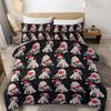Cute Dogs Print Bedding Set Puppy Animal Duvet Cover Set 2/3 Pcs Watercolor Pastel Dog Paw Comforter Cover Pug Dog Lover Bed Set