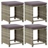VidaXL 4x Garden Stools with Cushions Footrests Patio Stools Terrace Stools Outdoor Footrests Resin 316873
