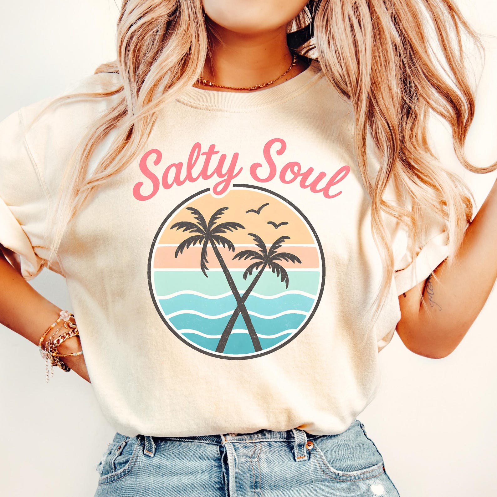 Salty Soul Beach Shirt: Comfort Colors Summer Vibes Tee XL