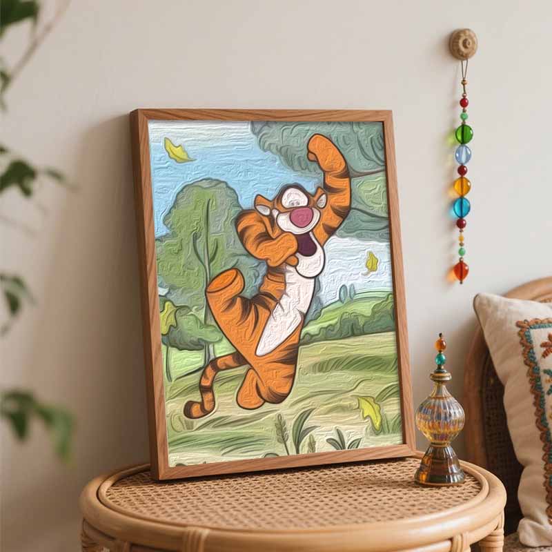 Disney Oil Painting Kit Painting Art Tigger Bedroom Wall Decoration Handmade Diy Gift
