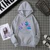Real shot new foreign trend pattern printing spring and autumn loose casual fashion women's hooded sweater