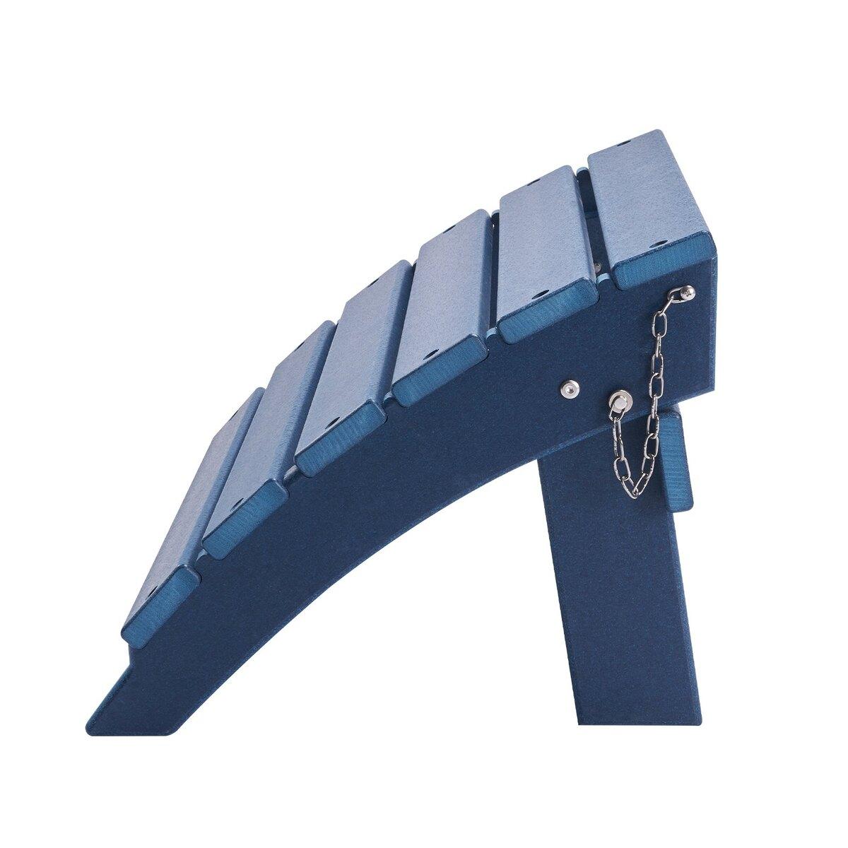 Adirondack Hocker 40,1L x 48W x 33H Zoll HDPE Klapp-Fußstütze Blau