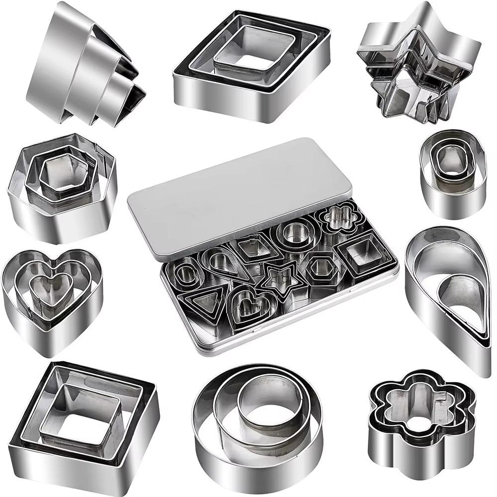 24/30pcs Stainless Steel Cookie Mold Rust-proof Biscuit Mold Chocolate