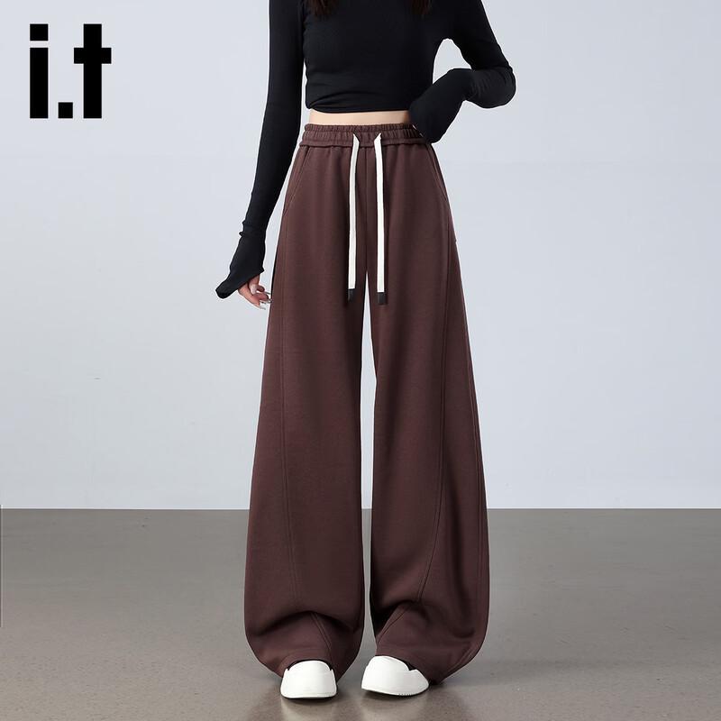 Izzue IT Women's High-Waist Relaxed Fit Curved-Leg Sweatpants