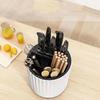 360° Rotating Kitchen Knife Holder Cutlery Chopsticks Storage Rack Ideal Gift for Home Cooking Enthusiasts