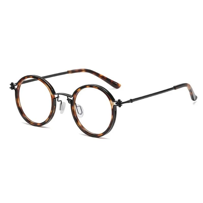 Fashion Alloy Optical Glasses Frame Men Anti Blue Light Clear Lens Vintage Metal Frame Myopia Eyewear