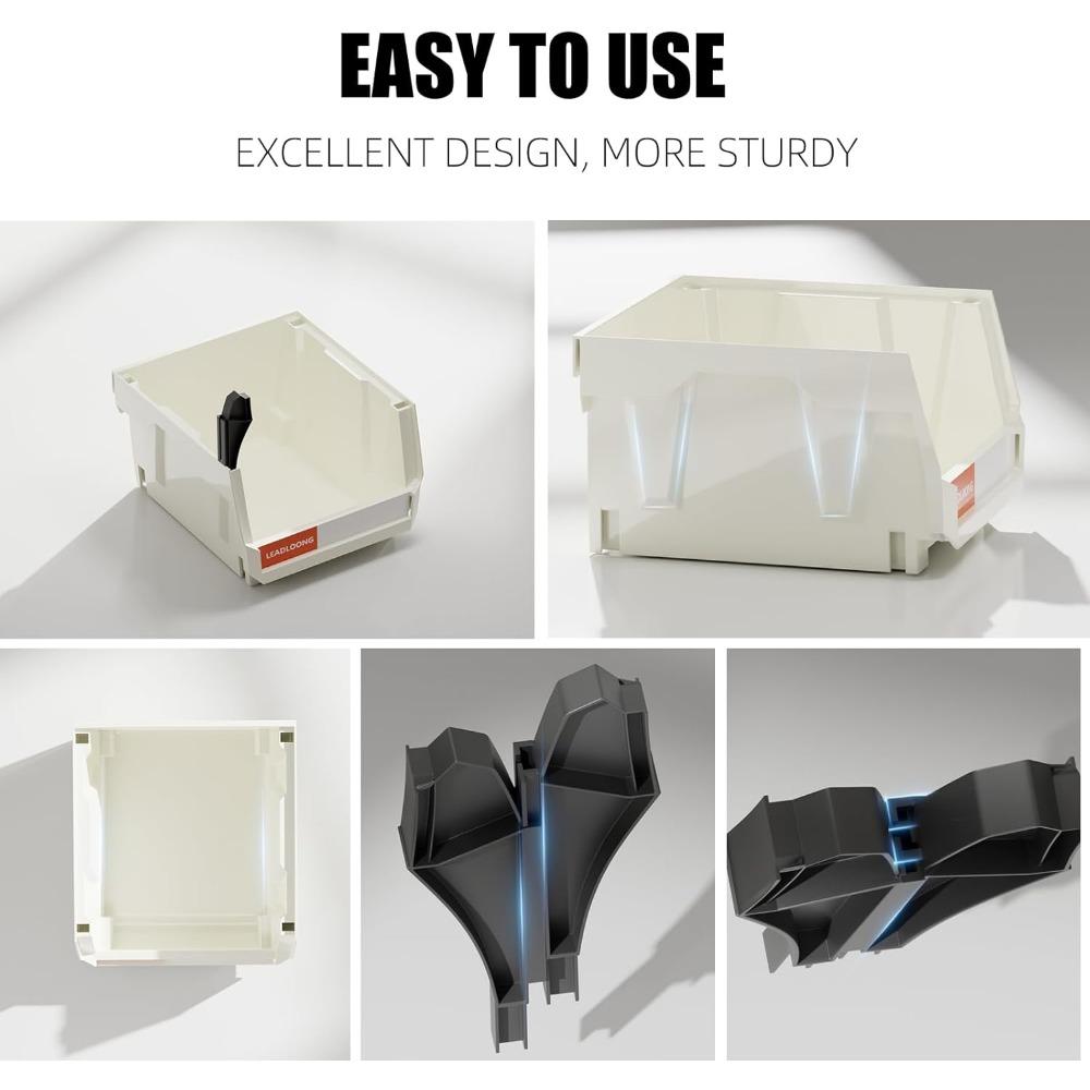 6 PACK Plastic Storage Bins Small Stackable Organizer Bins - 5x4x3 Inch Red for Garage Workbench Office Pantry Organization Storage Blue 6Pack 1716₽