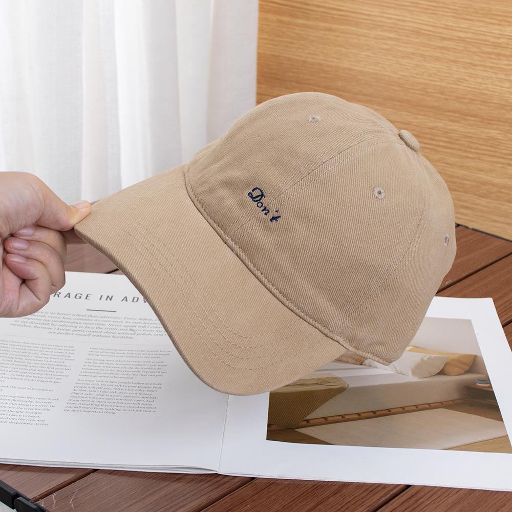 Simple letter embroidery autumn and winter polished cotton baseball cap women's street versatile travel shading show face small cap