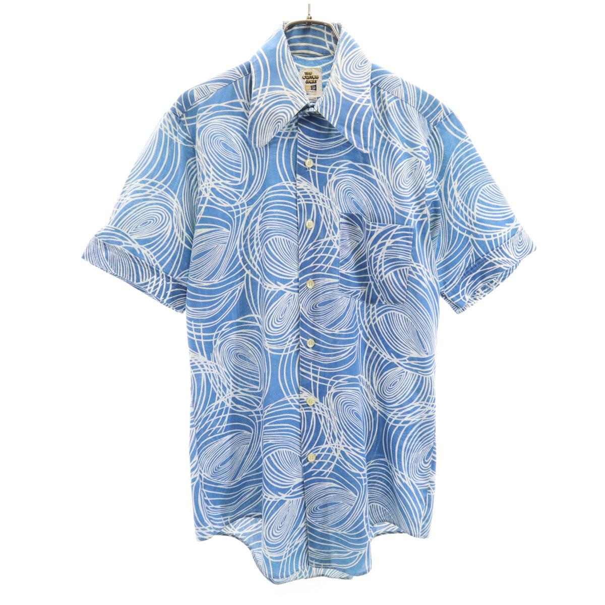 

THE CUSTOM SPORT 70-е Сделано в Канаде Винтажный комбинезон с ручками Футболка с коротким рукавом Алоха Мужская Б/у