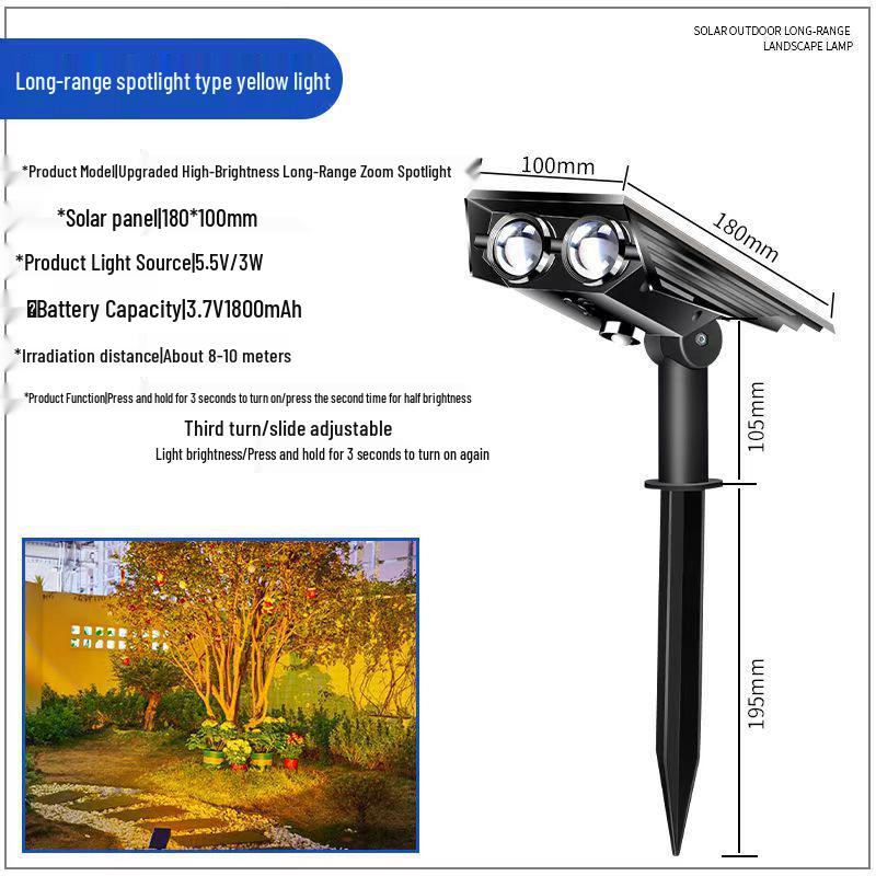 High Brightness Waterproof LED Solar Spotlights for Outdoor Lawn and Courtyard Lighting