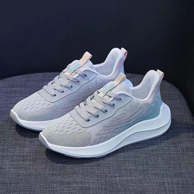 Autumn new women's shoes breathable sports shoes soft-soled travel shoes flying woven little white shoes flat casual shoes