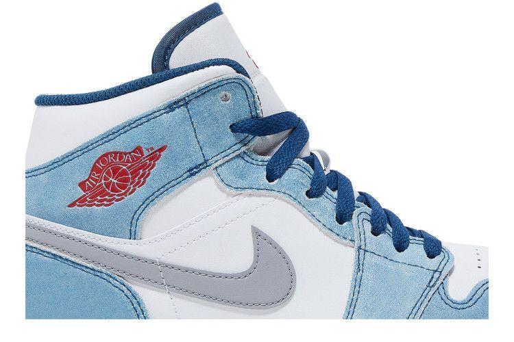 Men's Sneakers Nike Jordan 1 Mid French Blue Fire Red French Blue/Fire Red-White-Light Steel Grey