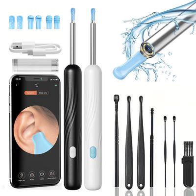 Visual Wireless Ear Cleaning Tool with 8 Megapixel Wax Removal Camera and 6 Silicone Ear Spoons Ear Endoscope Suit for Family
