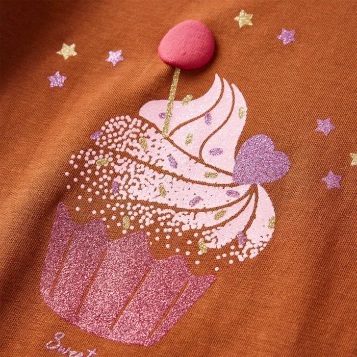 T-shirt enfants à manches longues imprimé crème glacée 2 couleurs et 5 dimensions disponibles