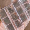 Multi-Color Mini Steel Beads for Nail Art - Silver, Gold & Rose Gold, 6 Sizes