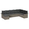 Garden Sofa Set with Cushions and Storage 8 Pcs Grey Poly Rattan