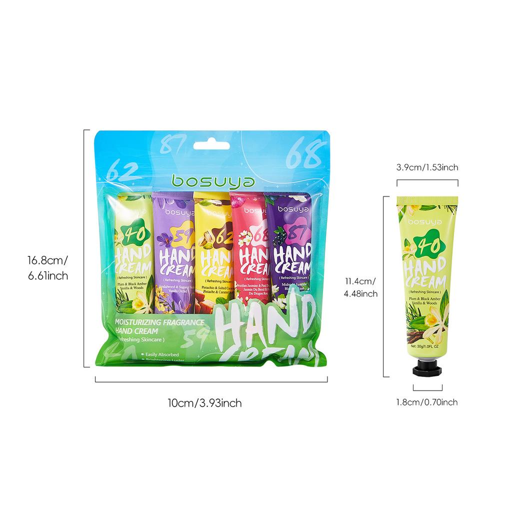 Bosuya Handcreme 5er-Set Feuchtigkeitsspendend Feuchtigkeitsspendend Glatte Fingerspitzen Schnell einziehend Nicht fettend