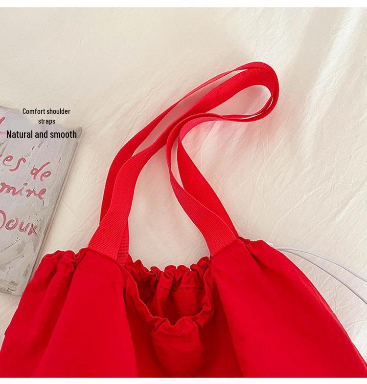 2026 Casual Large Capacity Canvas Drawstring Shopping Bag for Students