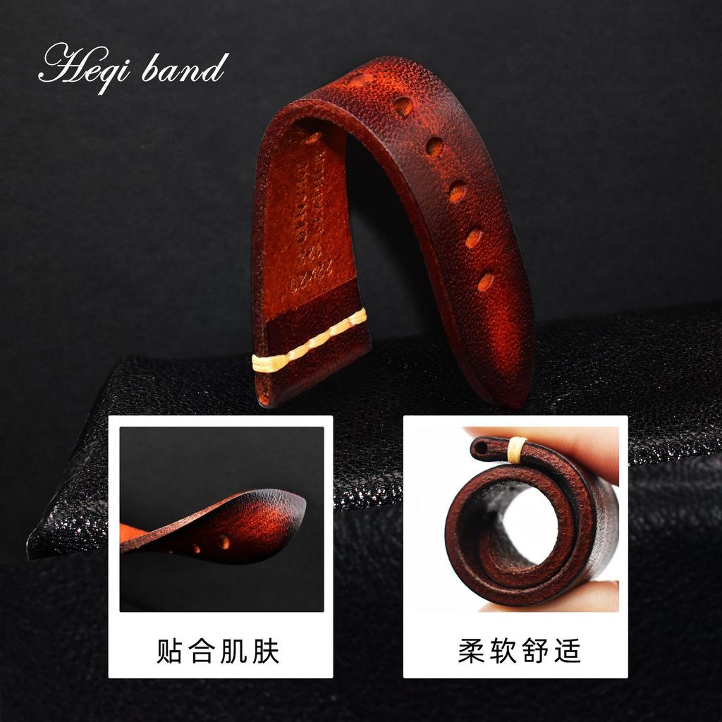 Applicable To 22Mm Huawei Gt3 Watch, Handmade Leather Strap, Italian Vegetable Tanned Leather Samsung Cowhide Watch Strap