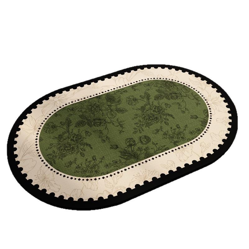Diatom Mud Quick-Dry Non-Slip Bathroom Mat: French Style, Water Absorbing, Dirt Resistant, Easy Clean.