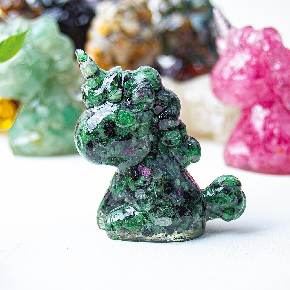 Unicorn Resin Figurine With Handcrafted Crystal Texture For Home Decor And Giftgiving