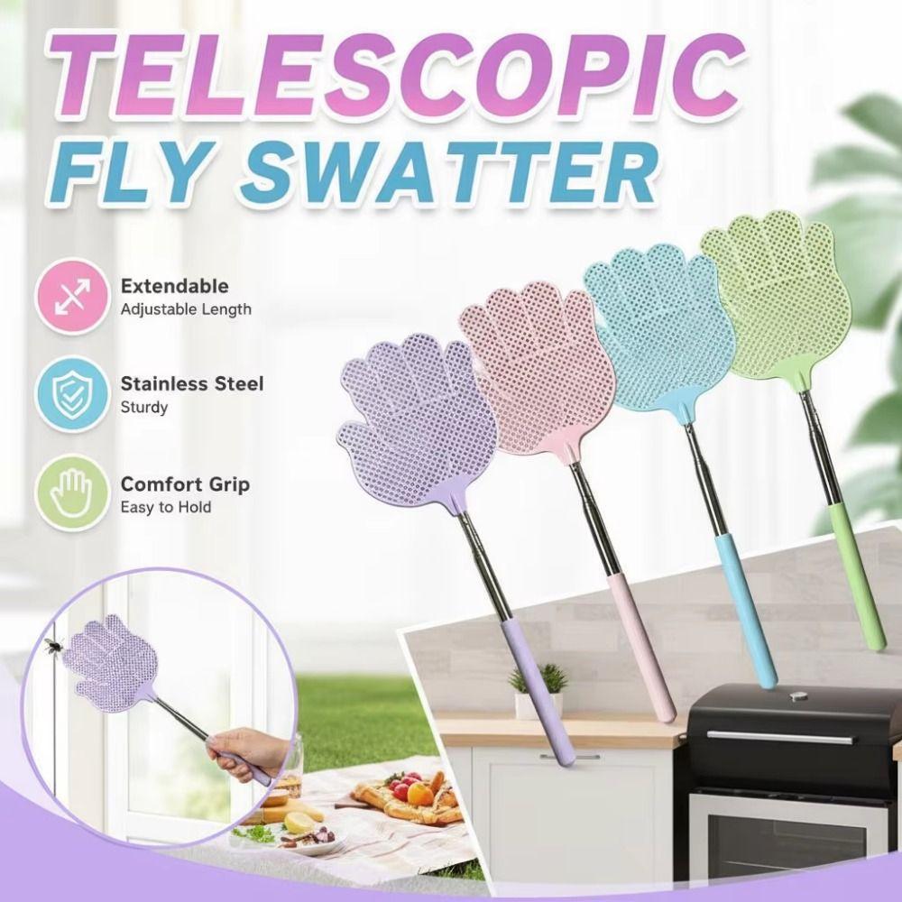 5Pcs Retractable Palm Shaped Fly Swatter Flexible Extendable Bug Swatter Garden Use
