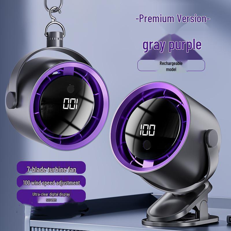 USB Rechargeable Clip-On Digital Display Fan: Portable for Office, Dorm & Desk F13 Rechargeable