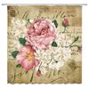 Red Rose Shower Curtain Retro Rose Floral Bathroom Decor Bath Curtain Polyester Fabric Waterproof Bathroom Curtains With Hooks
