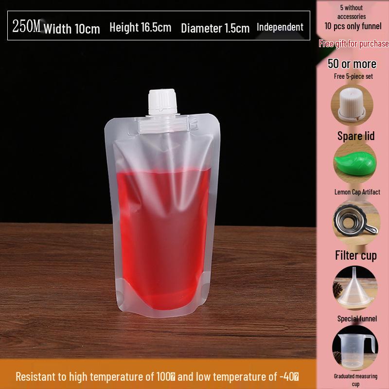 Soy Milk Stand-Up Spout Bag - Reusable, Transparent, Liquid-Safe, Large Diameter Packaging for Soups & Beverages