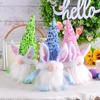 Plush Sequins Rabbit Doll Luminous Happy Easter Decoration  Holiday Festival Decor