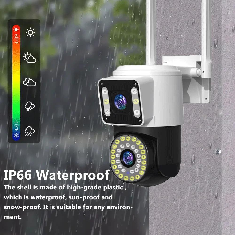 4K 8MP Wifi Surveillance Camera Tuya Dual Lens 10X Digital Zoom AI Human Detect Cam Wireless Outdoor Security PTZ IP Cameras