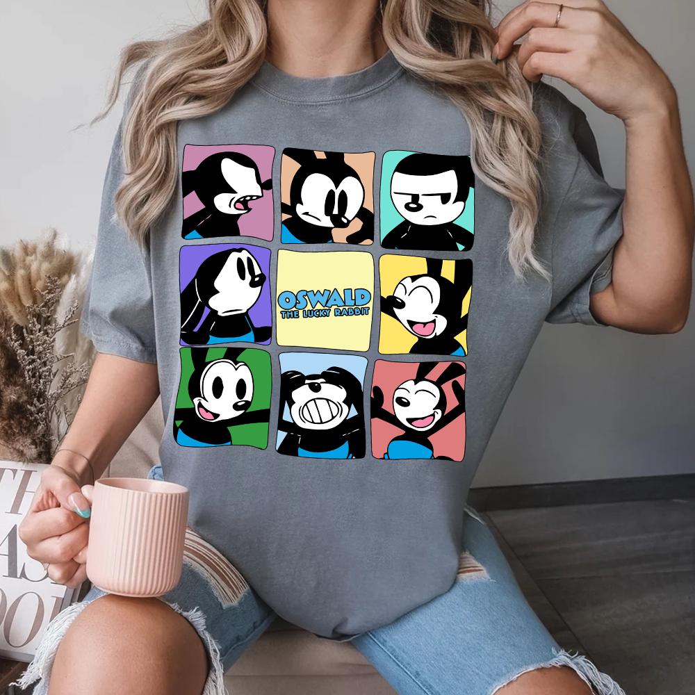 Disney Oswald Lucky Rabbit Moods Shirt Oswald Rabbit Shirt Comfort Color Disneyland Family Matching Shirt S