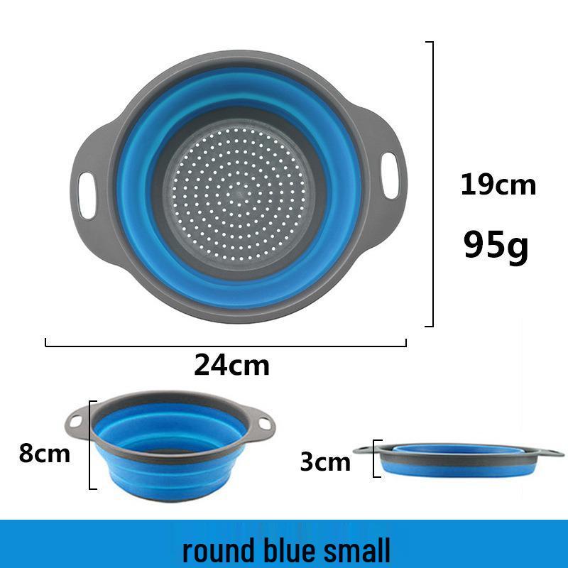 Adjustable Silicone Telescopic Folding Drain Basket for Vegetables