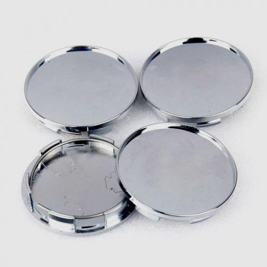 4X Car Wheel Center Hub Silver 68mm Caps Set No Logo Chrome Covers Accessories