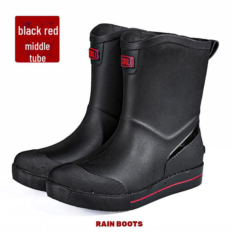 2024 Férfi Vízálló Csúszásgátló Koreai Stílusú Középszárú Esőcipő
