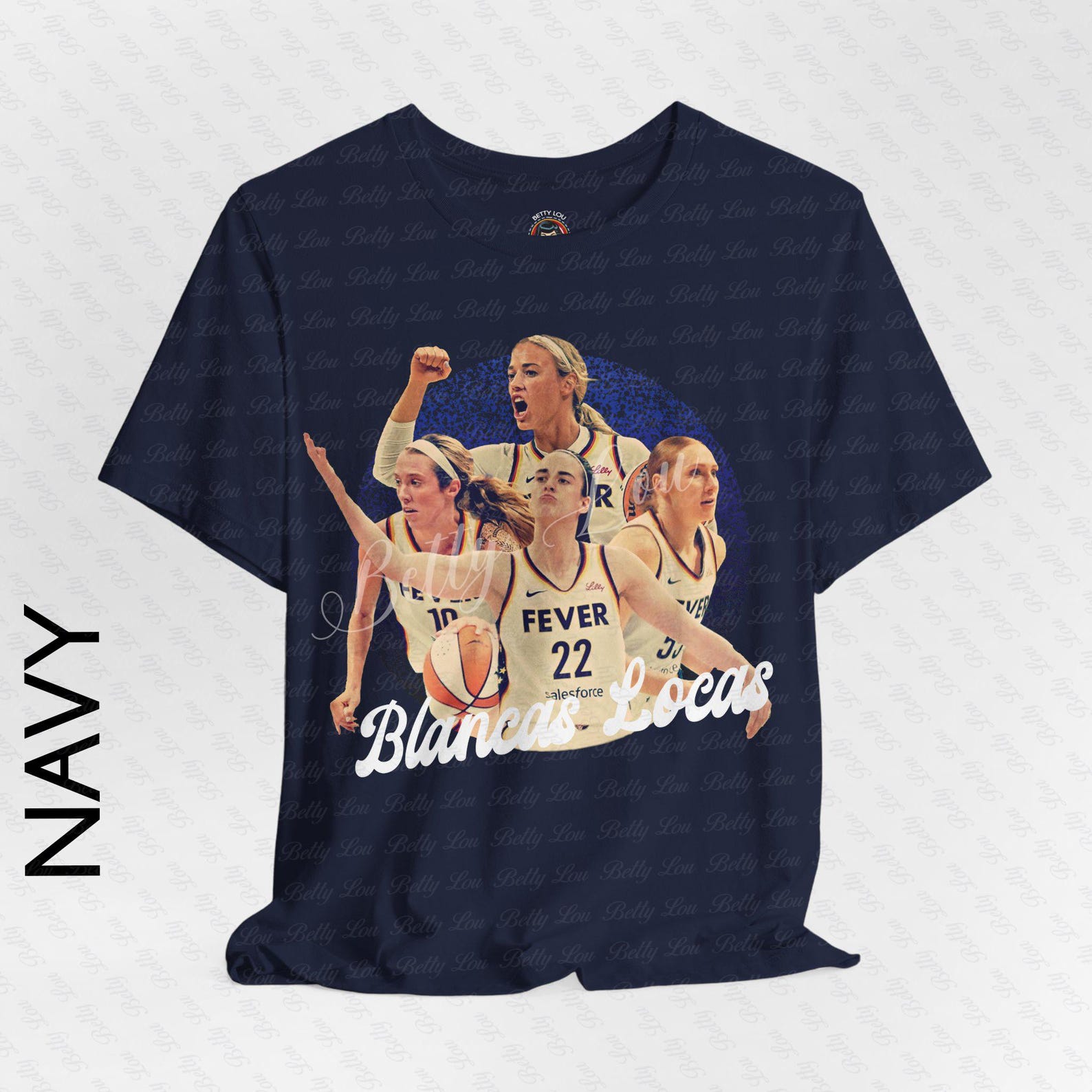Indiana Blancas Locas Basketball Tee - Lexie Hull, Caitlin Clark - Sophie Cunningham Chloe Bibby Bella Canvas Unisex Fever T-Shirt 2XL