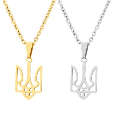 Collana Emblema Nazionale Ucraino Gioielli da Festa Collana con Pendente in Acciaio Inossidabile Collana Semplice con Simbolo Ucraino