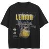 Streetwear Lemon Graphic Black T-Shirt Cotton Unisex Tops Tees Summer Short Sleeves T Shirt