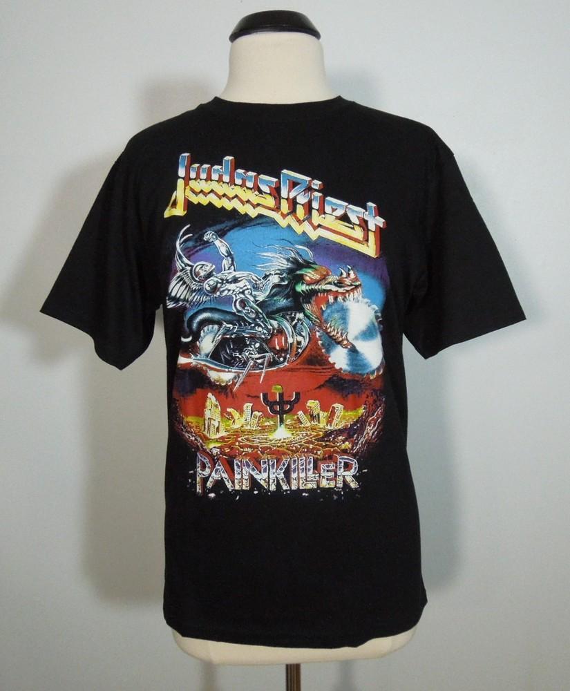 JUDAS PRIEST Painkiller 2XL T-Shirt Black Demon Night Band Logo Unisex T-Shirt S