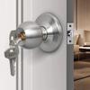 Cerradura Esférica de Doble Cara para Llave de Lengüeta Única Manija de Acero Inoxidable Cerraduras para Puertas de Dormitorio Pomo de Puerta Interior con Cerradura y Llave