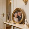 Small Antique Resin Picture Frame Victorian Rectangular Oval Jewelry Display Photo Frame for Weddings Party Decors