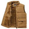 Men's Corduroy Vest Padded Thickened Horse Jacket Collar Shoulders Multi-pocket Workwear Down Cotton Undershirt Plus Size