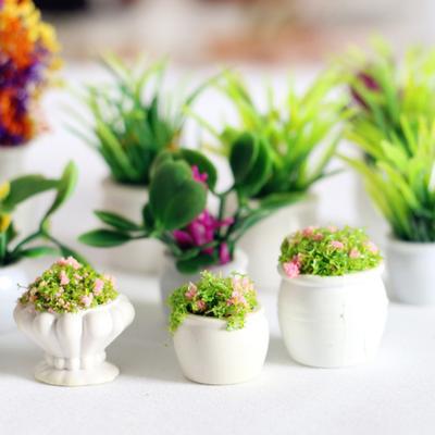 Mini Modèle de Plante Échelle 1/12 Maisons de Poupées Plantes Pots en Micro Plastique Réalistes pour Maisons de Poupées Accessoires de Jardin Jardin Féerique Décoration de Patio Miniature