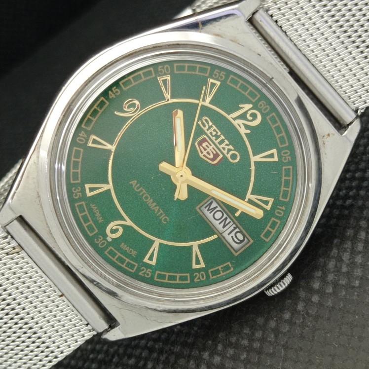 

Б/У винтажные мужские часы SEIKO 5 AUTOMATIC 6119C JAPAN MENS DAY/DATE GREEN a317322-9 SKU608k-a317322