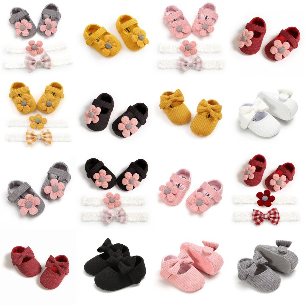 Baby Girl Princess Shoes With Flower Decoration For Spring And Fall Play