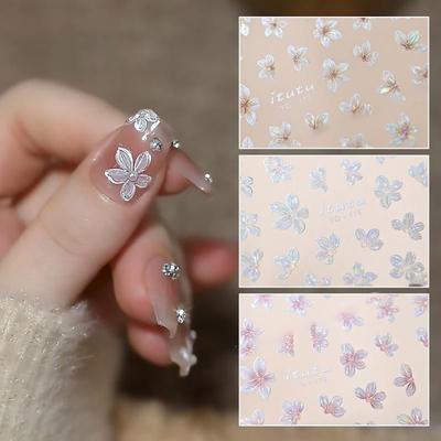 1 pièce Autocollant pour ongles Fleur à 5 pétales Petit Frais Mini Petite Fleur Couleur Décalcomanie pour ongles DIY Bijoux Nail Art Outils de manucure